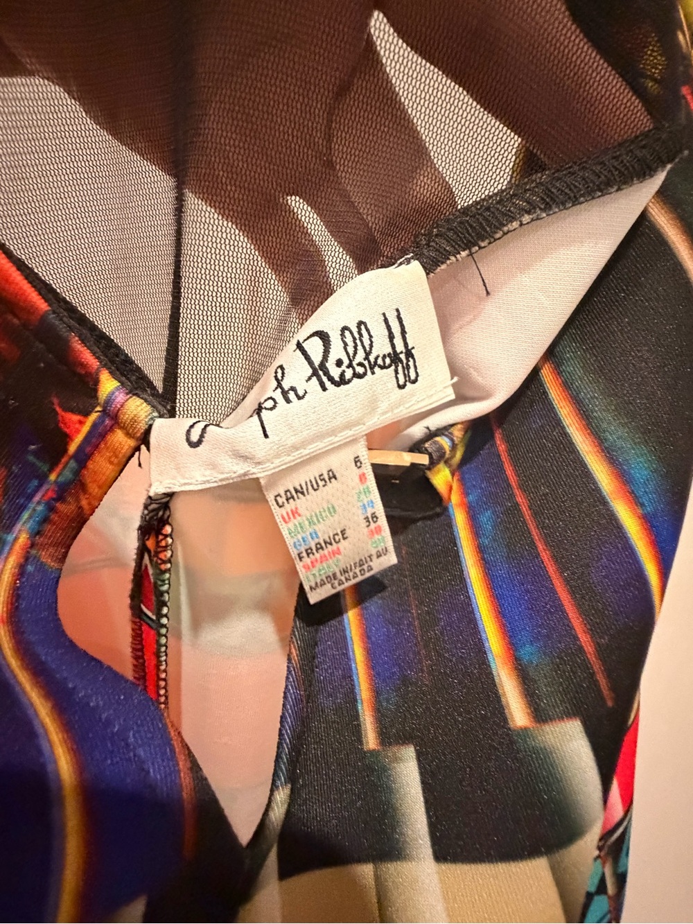 Joseph Ribkoff Multicolor Geometric & Floral Sheath Dress - Picture 5 of 6